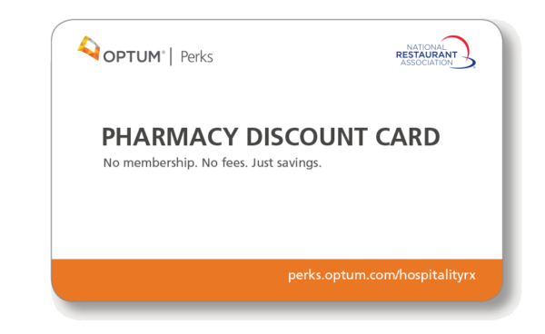 Pharmacy discount card with savings information.